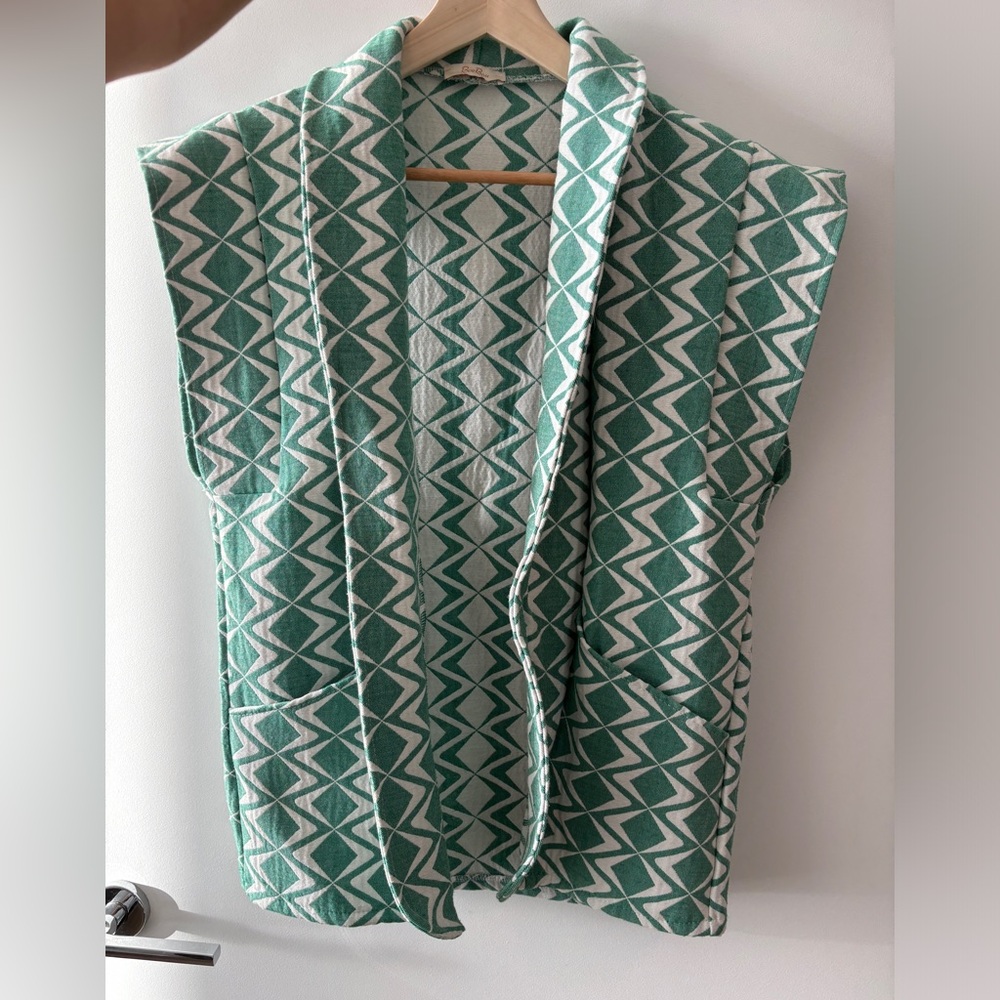 Quilted vest sleeveless gilet - green